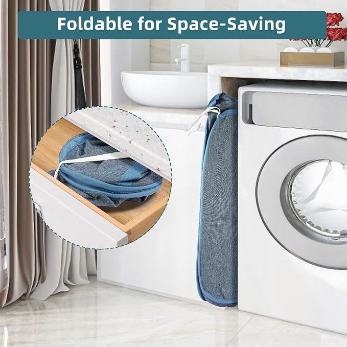 Collapsible Laundry Baskets, Tear Proof Pop Up Laundry Hamper - Image 3
