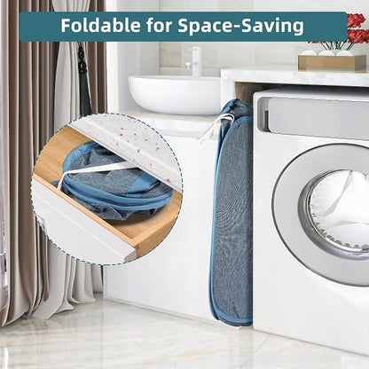 2 Pcs Collapsible Laundry Baskets, Tear Proof Pop Up Laundry Hamper - Image 3
