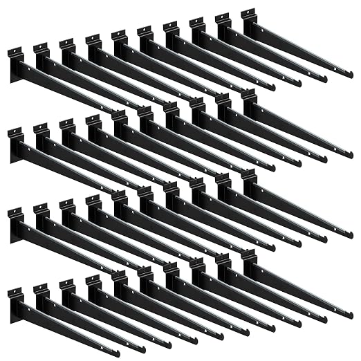 MUZIK Slatwall Shelf Brackets, Secure Shelf Support, 30 Lb Load Capacity by MUZIKFurniture