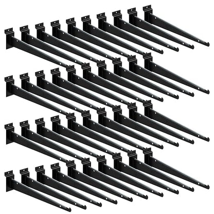 MUZIK Slatwall Shelf Brackets, Secure Shelf Support, 30 Lb Load Capacity by MUZIKFurniture