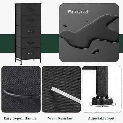 5 Drawers Dresser for Bedroom Fabric Storage Tower - Image 7