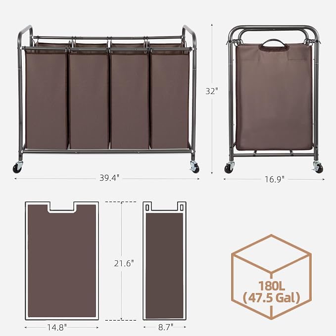 STORAGE MANIAC Laundry Sorter, 4 Section, Laundry Hamper - Image 3
