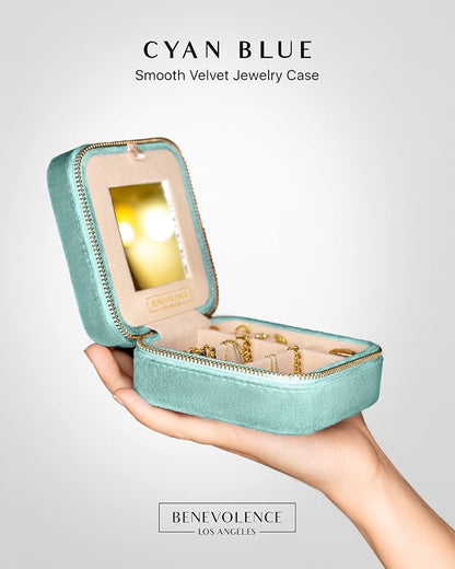 Benevolence LA Plush Velvet Jewelry Box | Travel Jewelry Case Organizer - Image 2