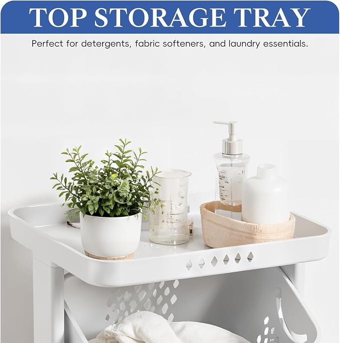 4-Tier Laundry Hamper Cart - Image 9