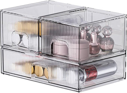 ZHIAI 3 Pack Clear Stackable Cosmetic Organizer by ZHIAI