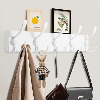 Coat Rack Wall Mount Coat Hooks Wooden Hat Rack - Image 3