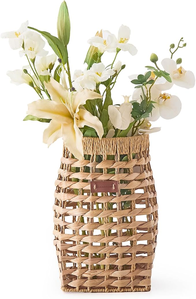 Woven Front Door Basket Water Hyacinth Wall Hanging Basket Decorative Boho by LGENHOOMHandwovenNaturalWaterHyacinthBasket