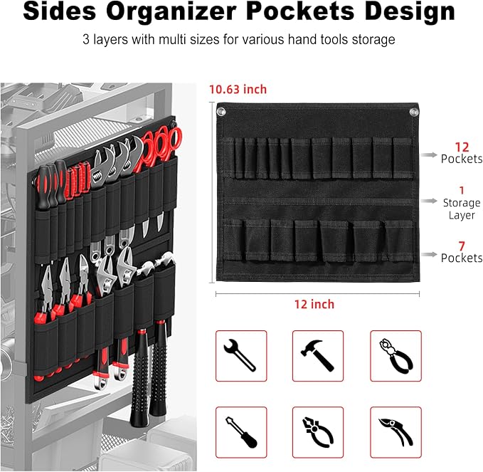JUNNUJ Garage Large Power Tool Organizer Cart - Image 3