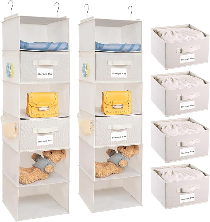 BrilliantJo 2 Pack 6 Shelves Hanging Closet Organizer by BrilliantJo