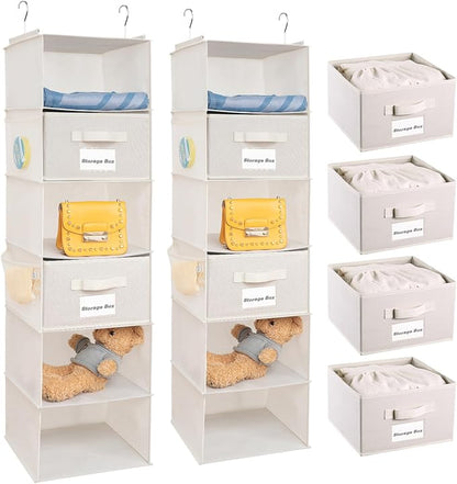 BrilliantJo 2 Pack 6 Shelves Hanging Closet Organizer by BrilliantJo