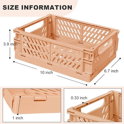 Pastel Plastic Storage Baskets 2 Pack, Collapsible Crates - Image 2