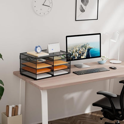 Marbrasse 5 Tier Desktop Literature Organizer, Mesh Paper Organizer Desk - Image 5