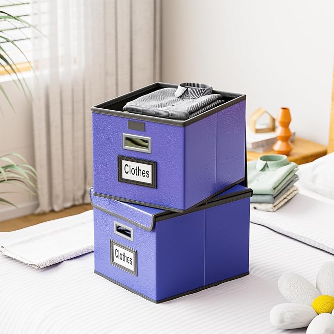 File Organizer Box with Lids, Collapsible File Folder Organizer | File Box with - Image 5