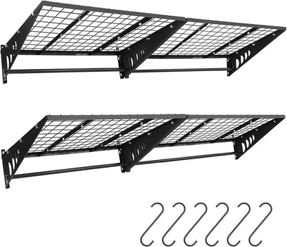 Garage Shelving 2x3ft 4-Pack, Garage Storage Rack 24"x36" Metal Shelves Black by ENJOYWOOD