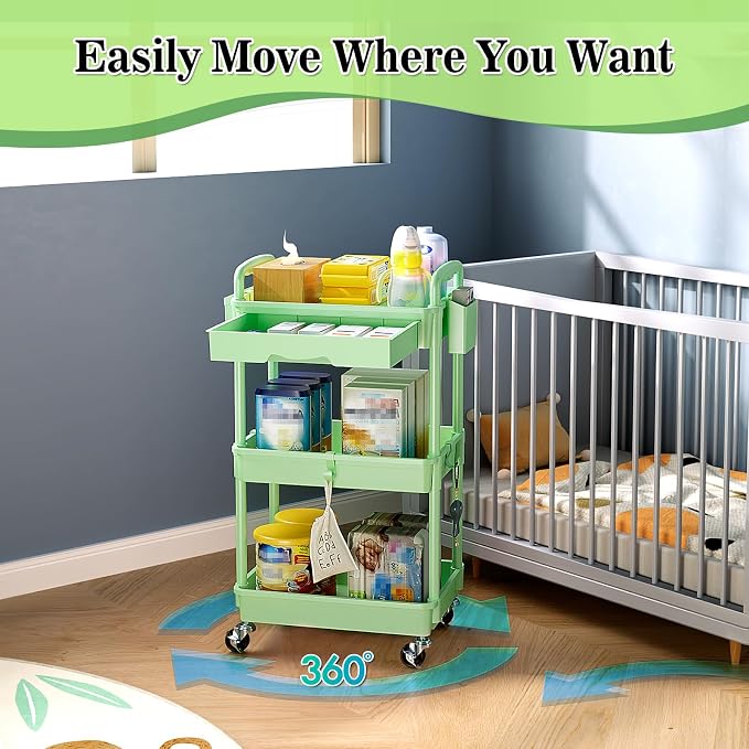 SUNALLY 3-Tier Rolling Cart - Image 4