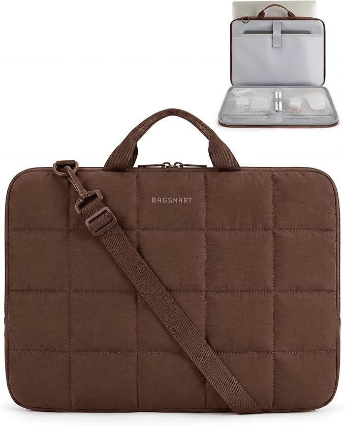 BAGSMART Laptop Case with Handle, Puffy Laptop Sleeve Bag by BAGSMART