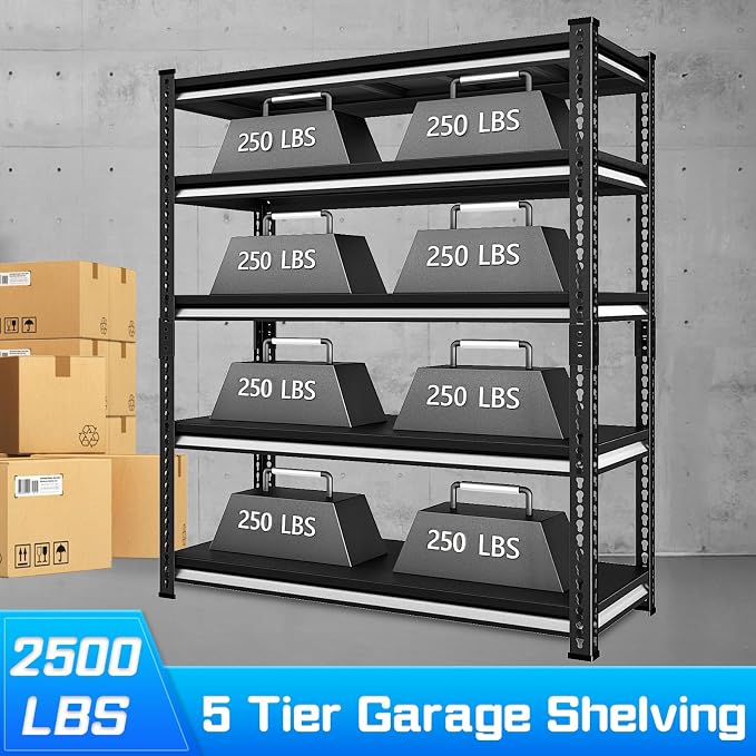 48" W Garage Shelving Heavy Duty，2500LBS Loads Metal Shelving Units and Storage - Image 4