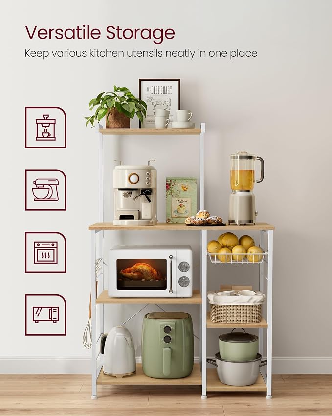 VASAGLE Baker's Rack, Microwave Stand, Kitchen Storage Rack - Image 4