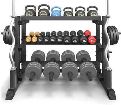 3-Tier Dumbbell Rack, 1200LB Capacity Adjustable Weight Rack by Jusgym