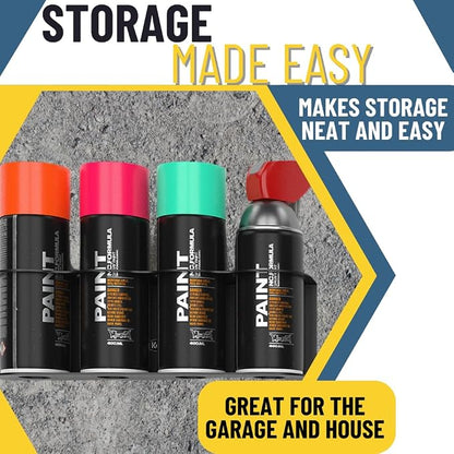 Koova 4 Aerosol Spray Can Holder | Easy Install Wall Mount | Heavy-Duty Powder - Image 5