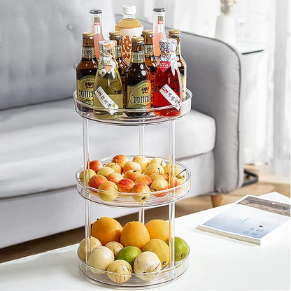 URALFA 3 Tier Bathroom Lazy Susan Organizer, 9 Inch Clear Rotating Makeup - Image 5