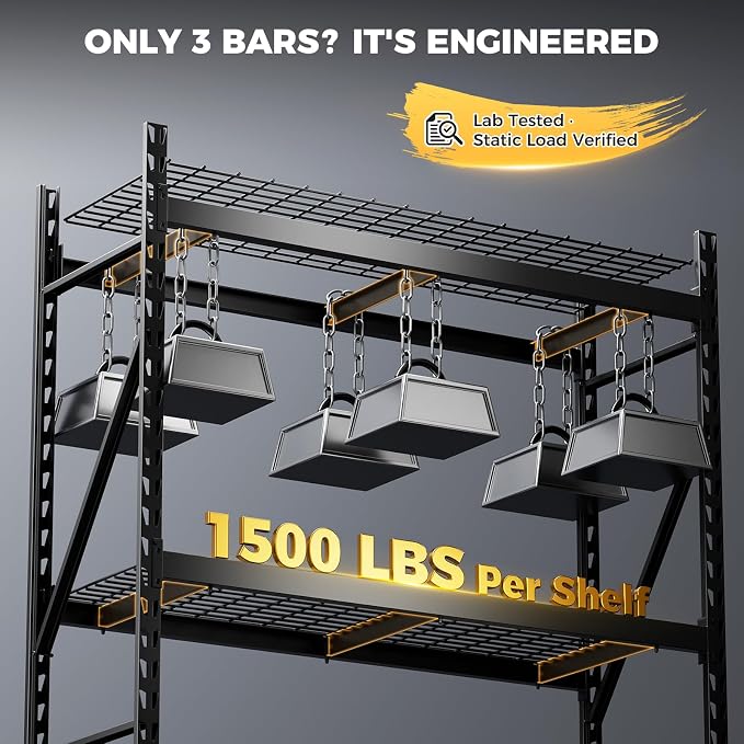 CAMMOO 61''W Storage Shelves, 6000LBS Metal Garage Shelving Unit - Image 5