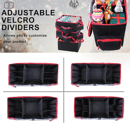 Large 2-in-1 Christmas Ornament Storage Box - Image 5