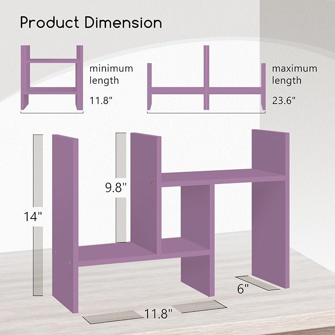 Jerry & Maggie Desktop Organizer Office Storage Rack Adjustable Wood Display - Image 2