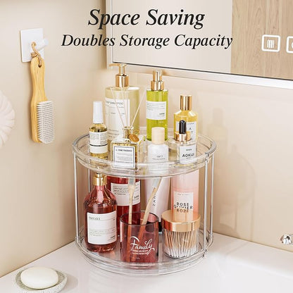 LAMU 2 Pack 2 Tier Lazy Susan Turntable Organizer 10.6'' Rotating Spice Rack - Image 6