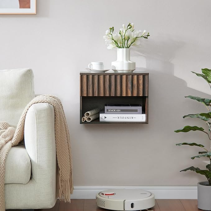 Floating Nightstand with Fluted Drawer - Image 7
