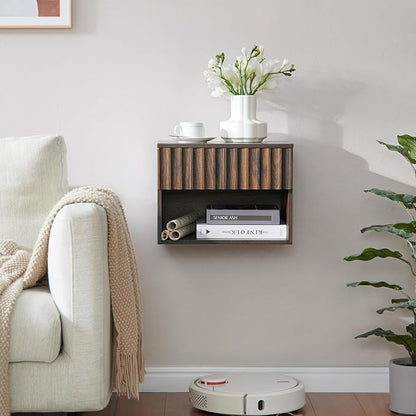 Floating Nightstand with Fluted Drawer - Image 7