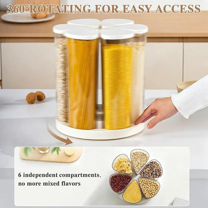 6 Grids 360° Rotating Cereal Dispenser Countertop - Image 3
