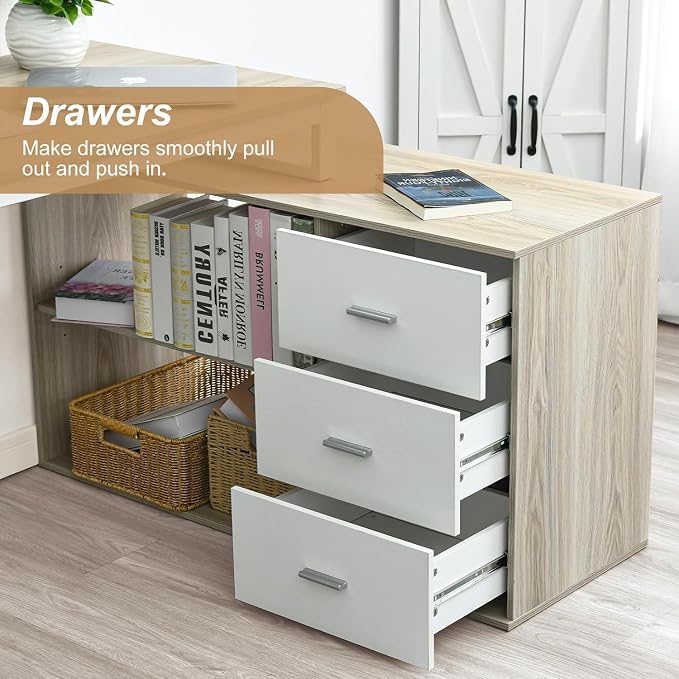 55 Inch Reversible L Shaped Computer Desk - Image 6
