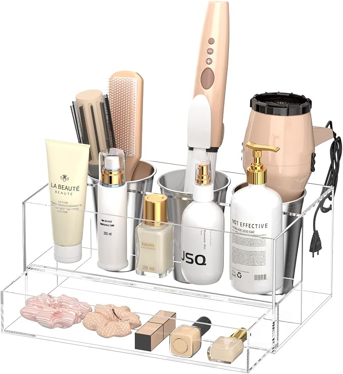 NIUBEE Hair Tool Organizer, Bathroom Countertop Blow Dryer Holder, Vanity Caddy by NIUBEE