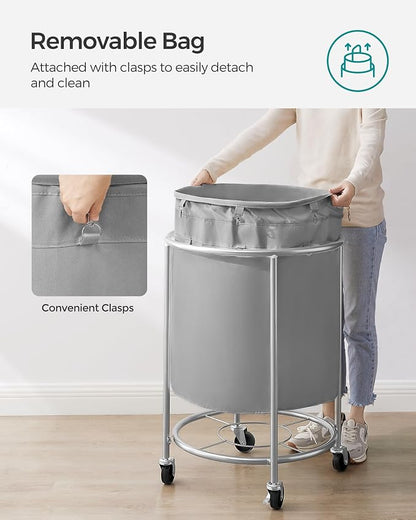 SONGMICS Laundry Basket, Rolling Steel Frame - Image 6