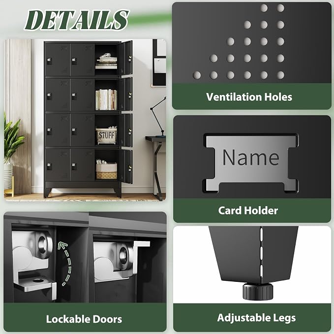 Metal Lockers for Employees-12 Doors Storage Locker - Image 4