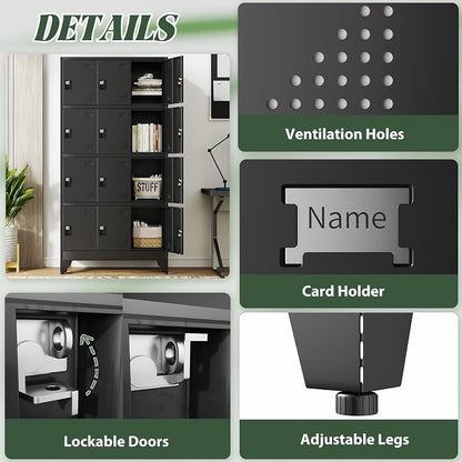 Metal Lockers for Employees-12 Doors Storage Locker - Image 4