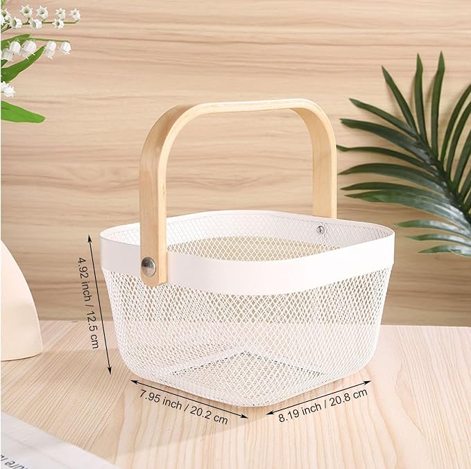 AJIODA Metal Mesh Wire Basket, Mini Steel Basket - Image 3
