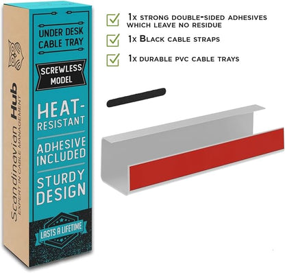No-Screw Under Desk Cable Management Tray - Image 5