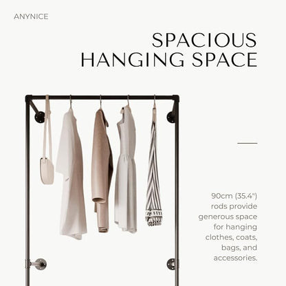 Industrial Pipe Clothing Rack, Heavy Duty Wall Mounted Clothes Rack, Retail - Image 4
