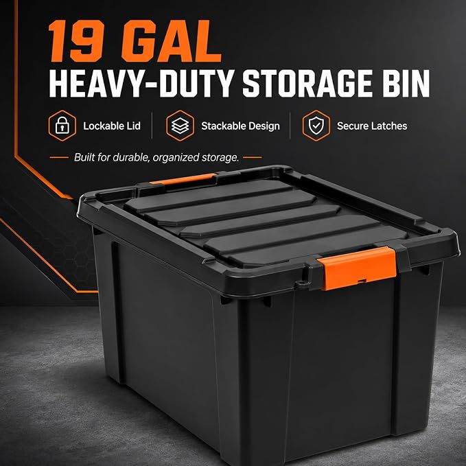 19 Gal Heavy Duty Plastic Storage Bins - Image 3