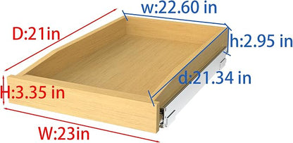 Wooden Pull out Cabinet Organizer 23" W x 21" D x 3.35" H, Heavy Duty Slide Out - Image 2