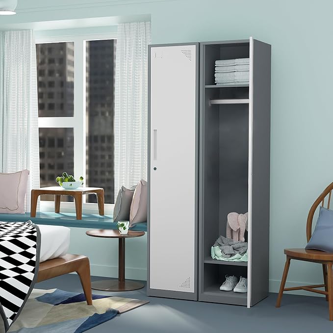 Metal Locker for Home, Dressing Room, Lockable Locker Cabinet - Image 2