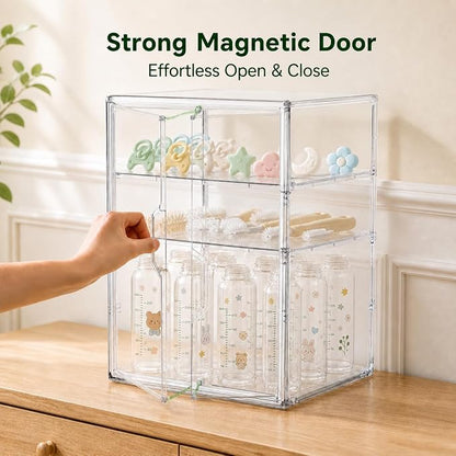 Baby Bottle Storage Organizer, X-Large 3 Tier Acrylic Bottle Storage Organizer - Image 5