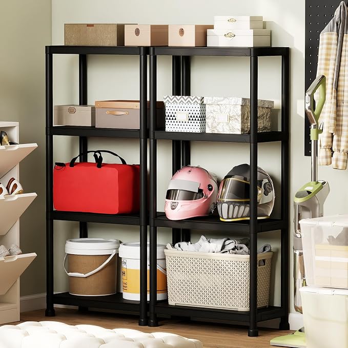 GIANTEX 4-Tier Heavy-Duty Plastic Storage Shelves | Freestanding Garage - Image 4