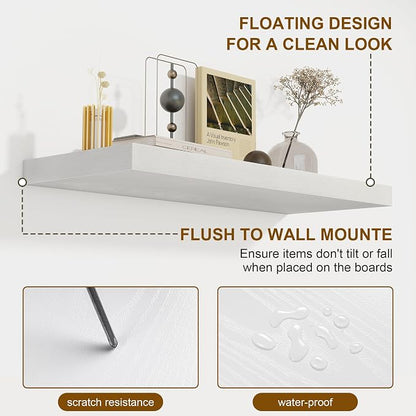 72 Inch Floating Shelves 2 Pack, 8 Inch Deep Floating Shelf Wall Mounted - Image 5
