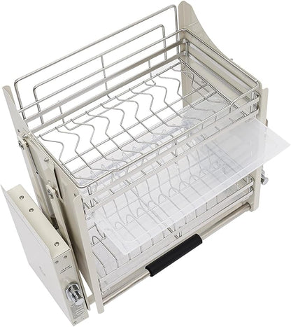 DYRABREST Pull Down Cabinet Organizer, Stainless Steel 2-Tier Pull-Out Kitchen - Image 7