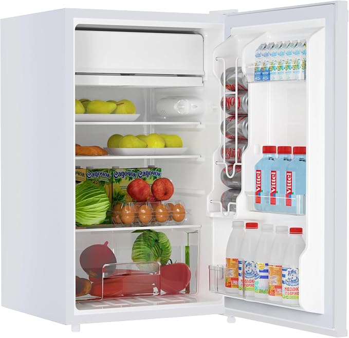 4.3 Cu.Ft Mini Fridge with Freezer, Single Door Refrigerator with Adjustable by Patikuin