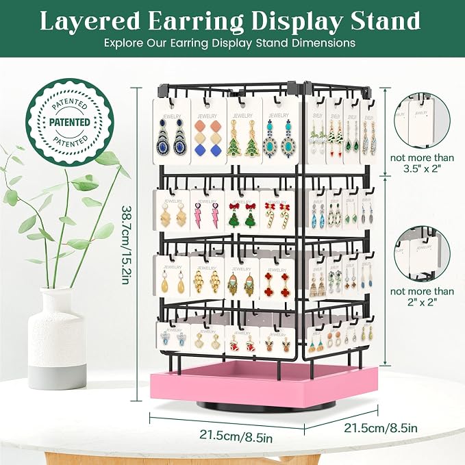 EsLuker.ly Rotating Earring Display Holder Stand - Image 5
