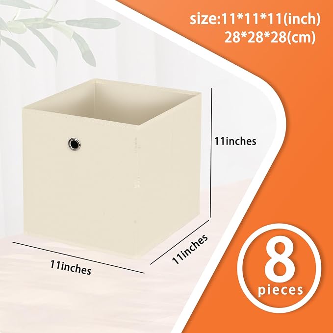 Foldable Storage Cubes Bins, 11 Inch Cloth Storage Cube Fabric Storage Box - Image 2